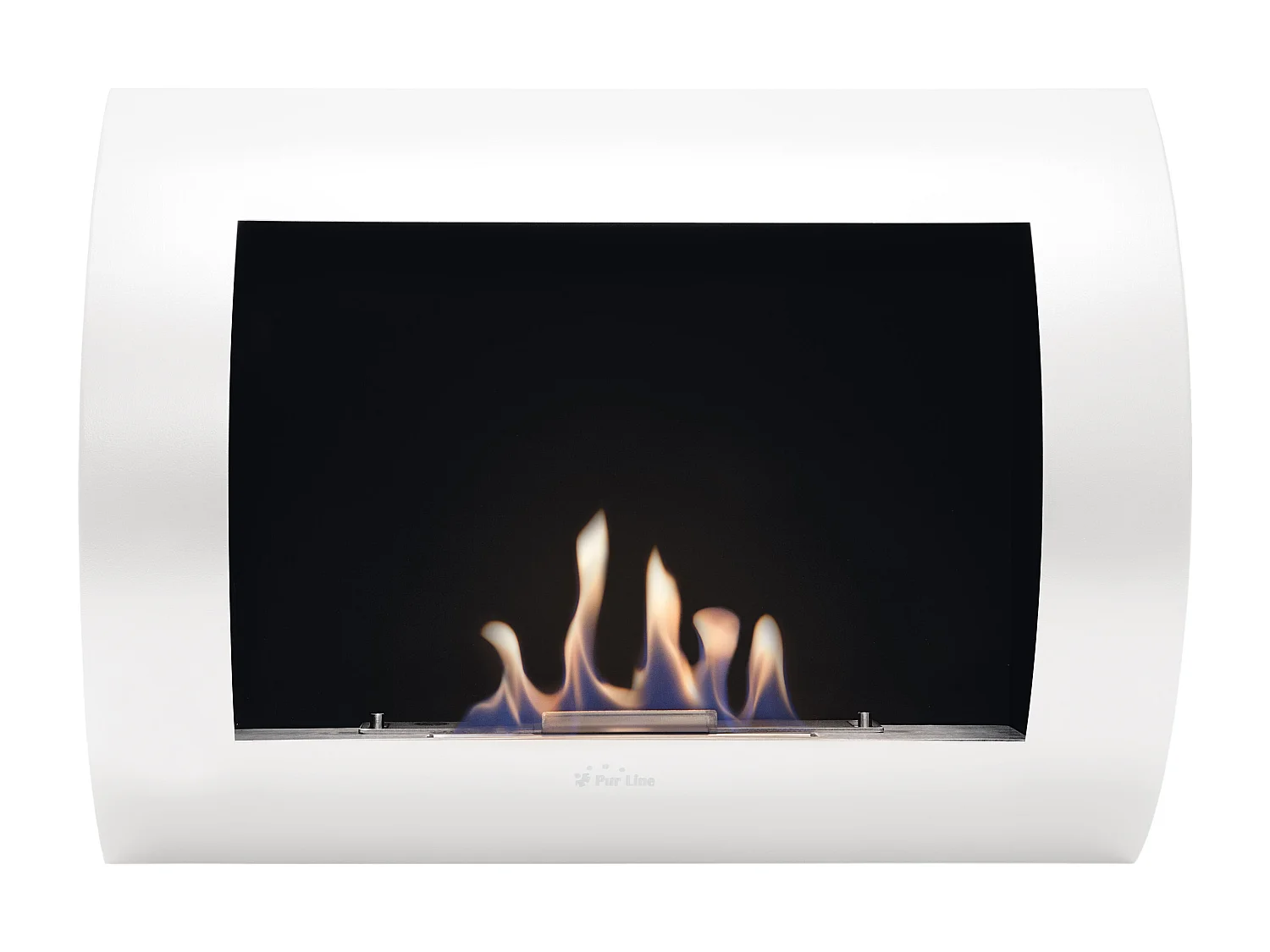 Cheminée à l'éthanol en acier laqué blanc