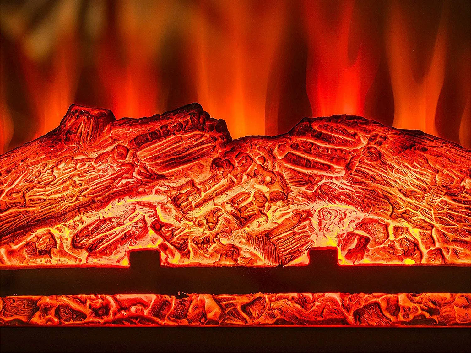 Cheminée électrique 2000W en verre trempé noir avec télécommande