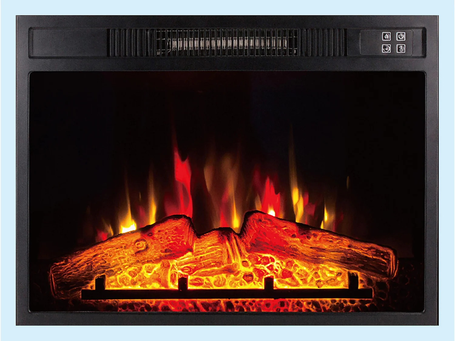 Elektrische haard 2000W voor wandmontage met afstandsbediening en regelbare vlam