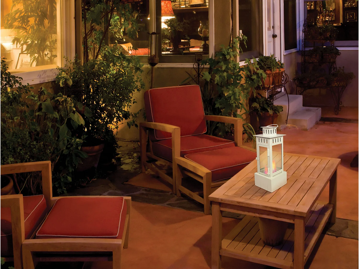 Ethanol-Kamin in Laternenform aus Edelstahl