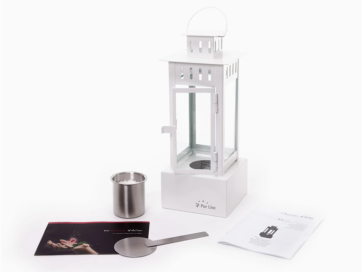 Lanterne éthanol en acier inoxydable