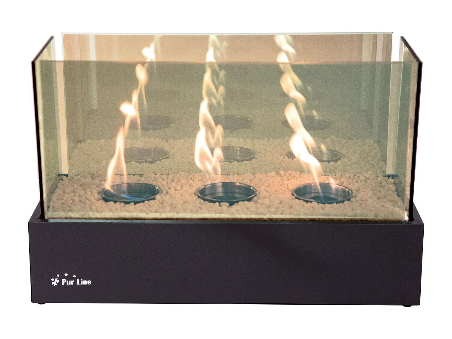 Cheminée de table à l'éthanol avec triple flamme