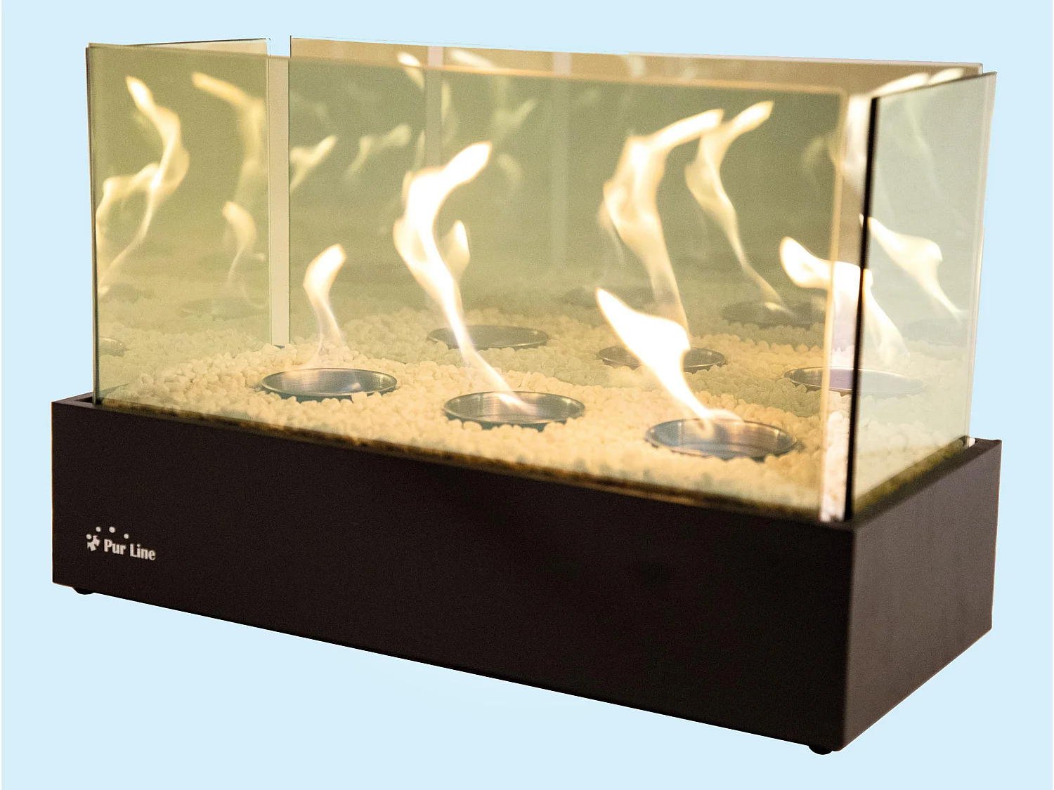 Cheminée de table à l'éthanol avec triple flamme