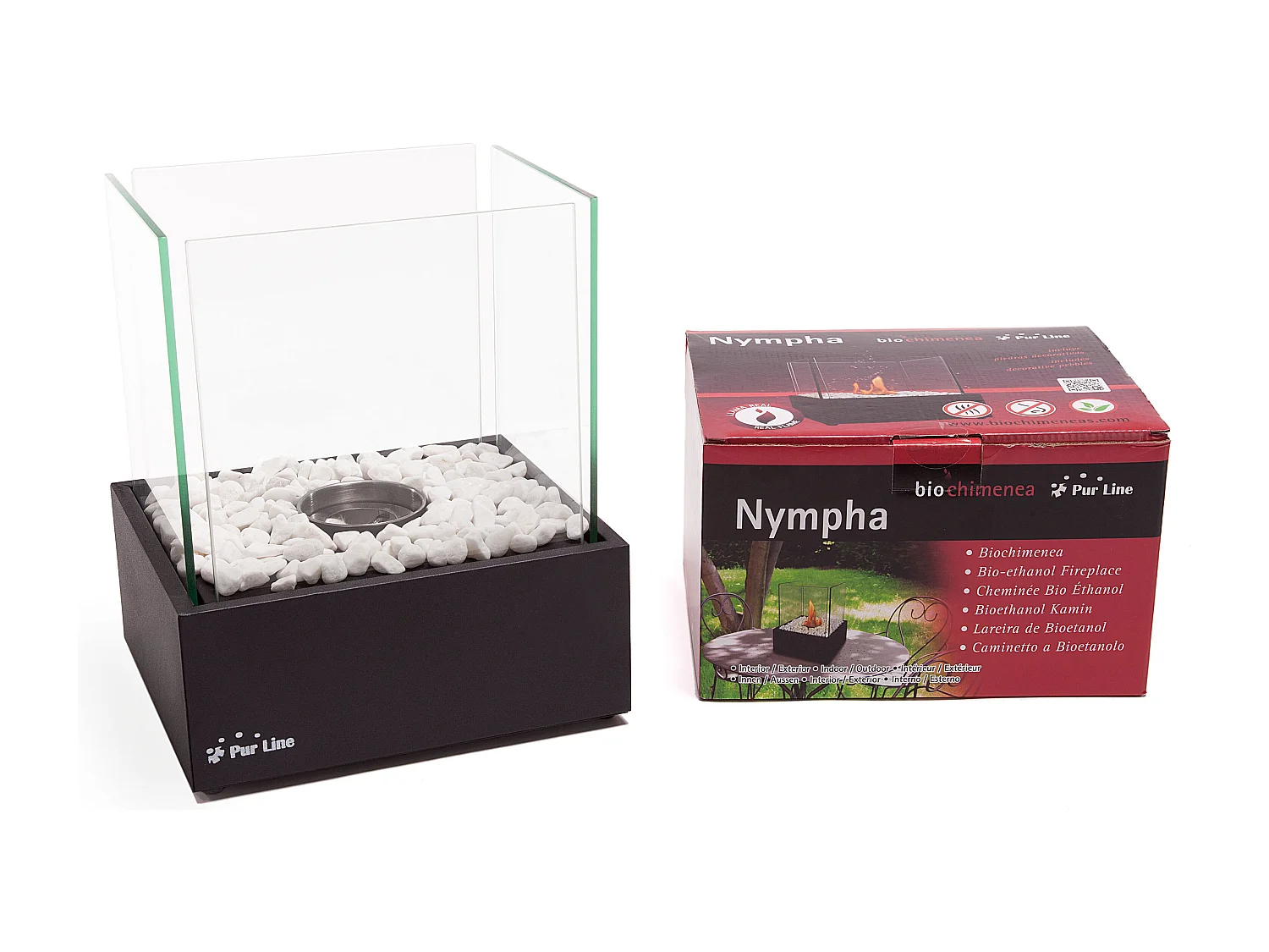 Cheminée éthanol de table en métal noir