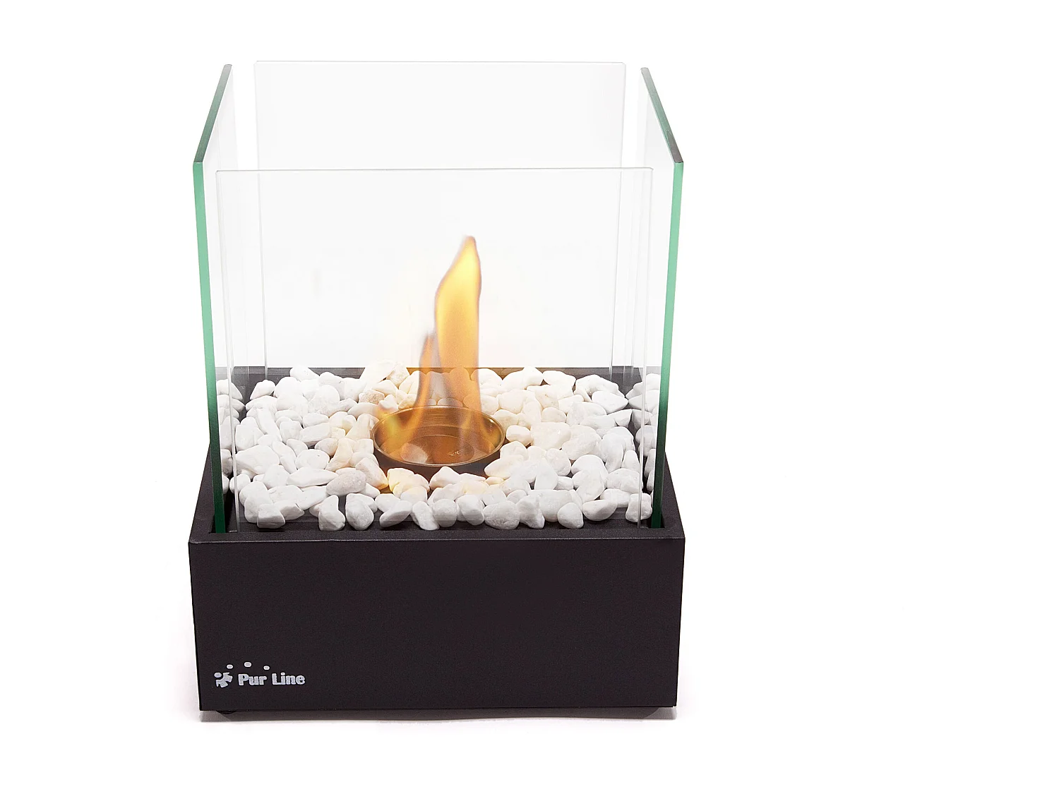 Cheminée éthanol de table en métal noir