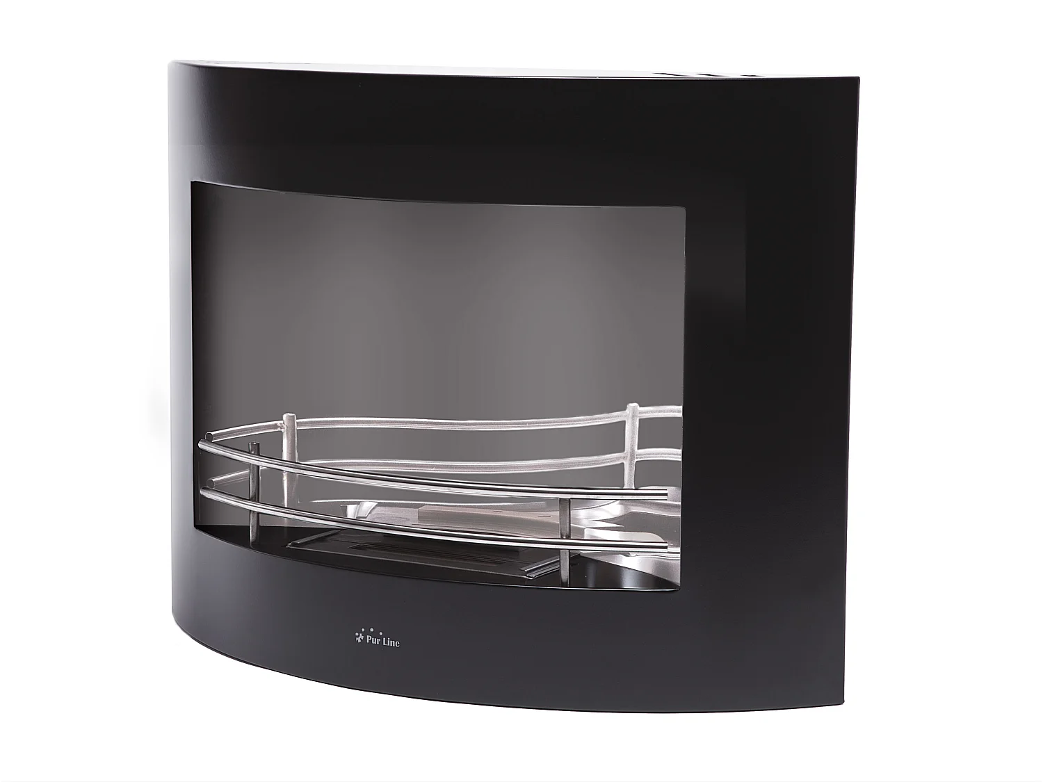 Ethanolhaard met wandmontage en zwart geëmailleerd roestvrij stalen front