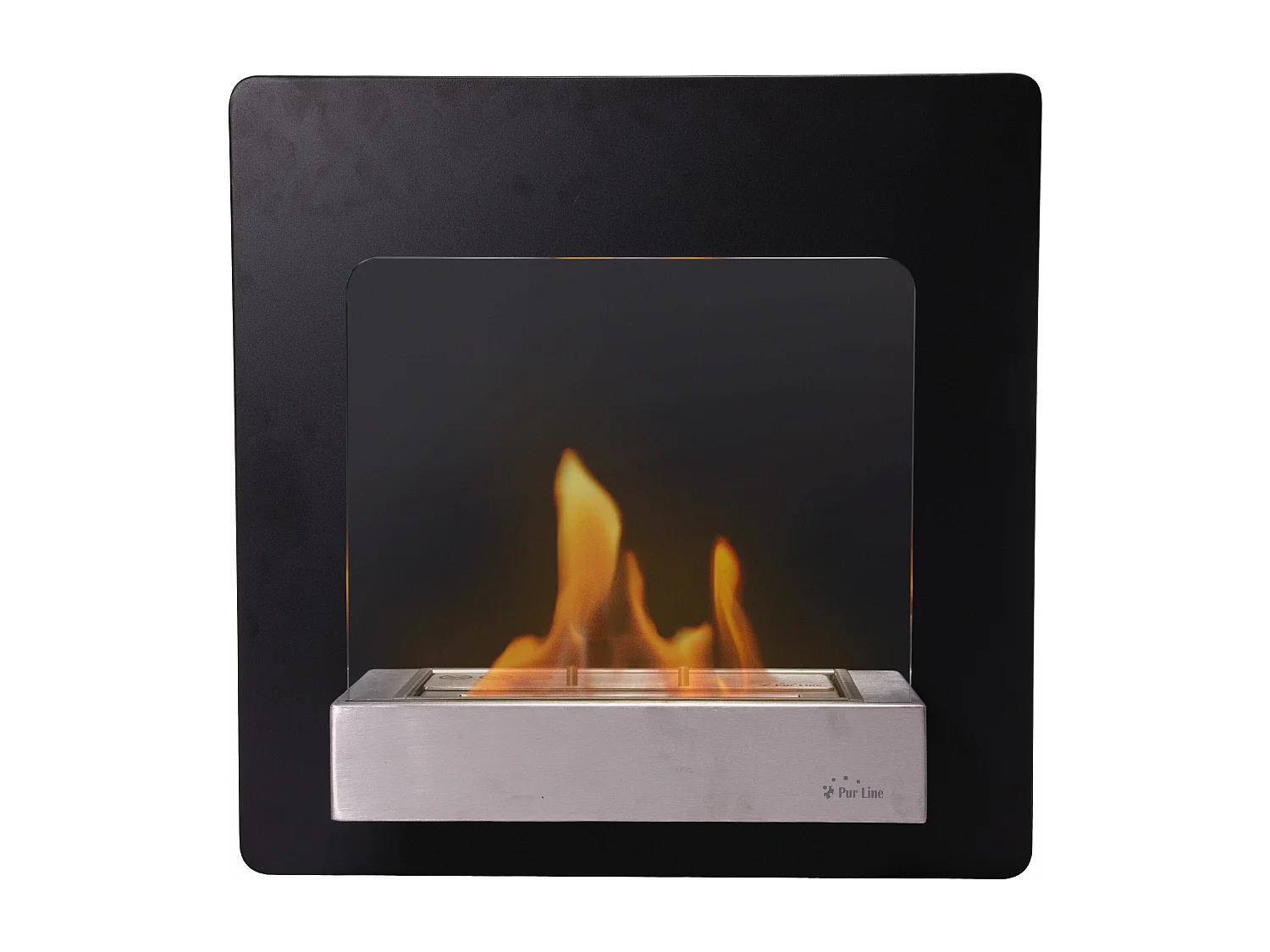 Biolareira de parede em aço e vidro temperado frontal