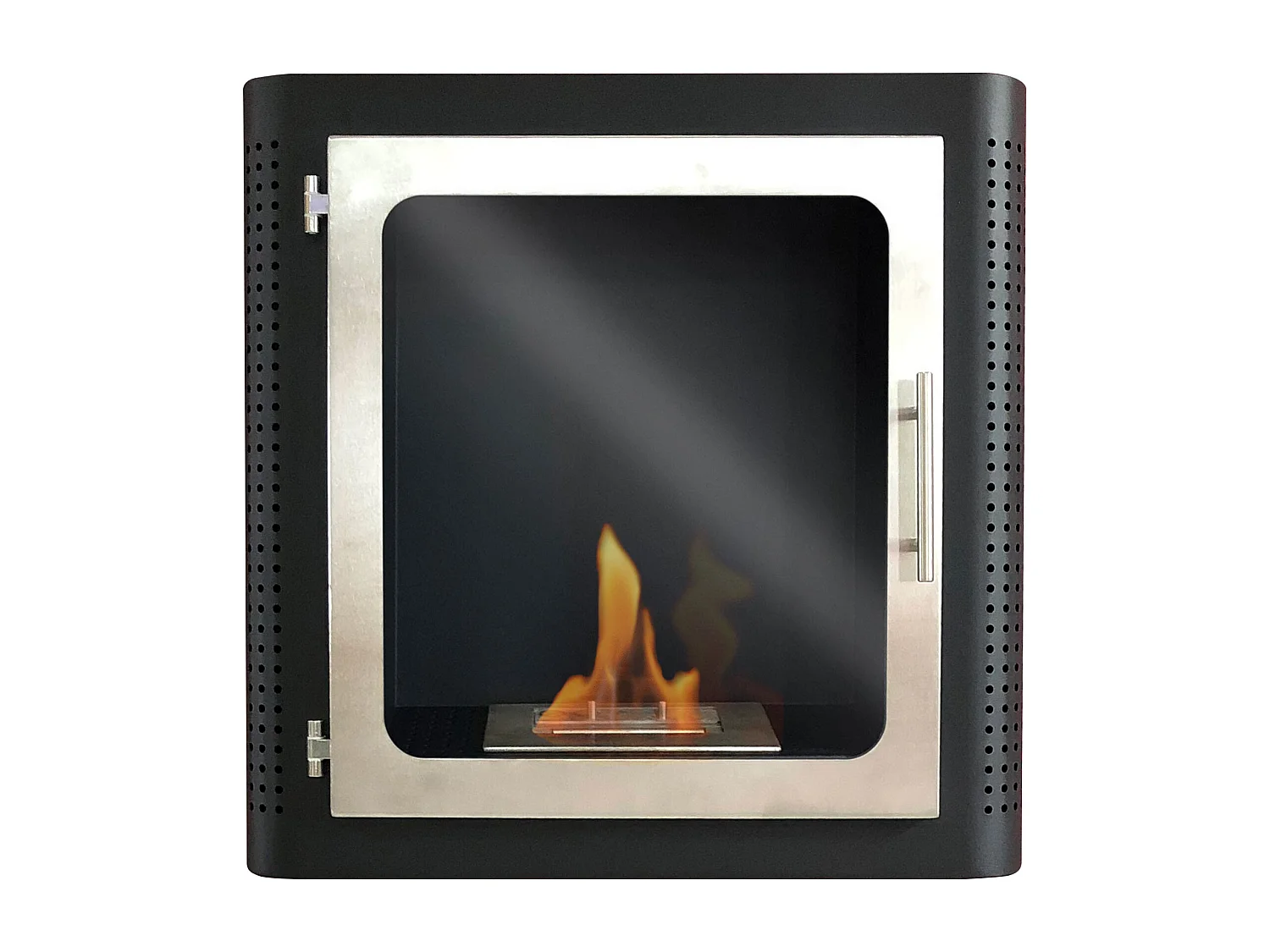 Cheminée à l'éthanol en acier noir