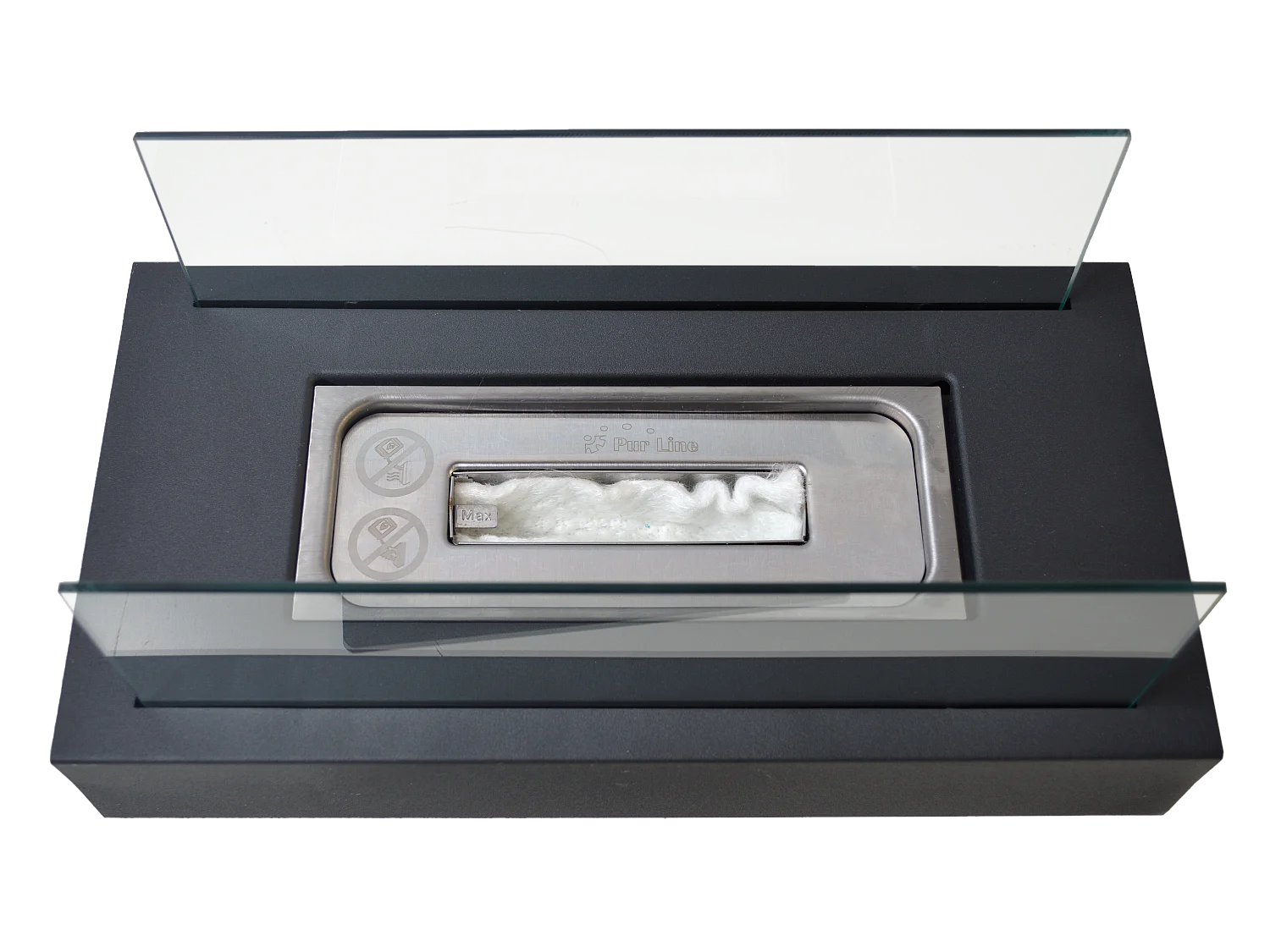 Cheminée à l'éthanol de table avec deux abat-jours en verre trempé