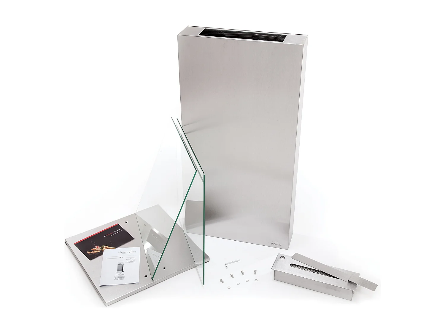 Camino a etanolo da pavimento in acciaio con vetro temperato