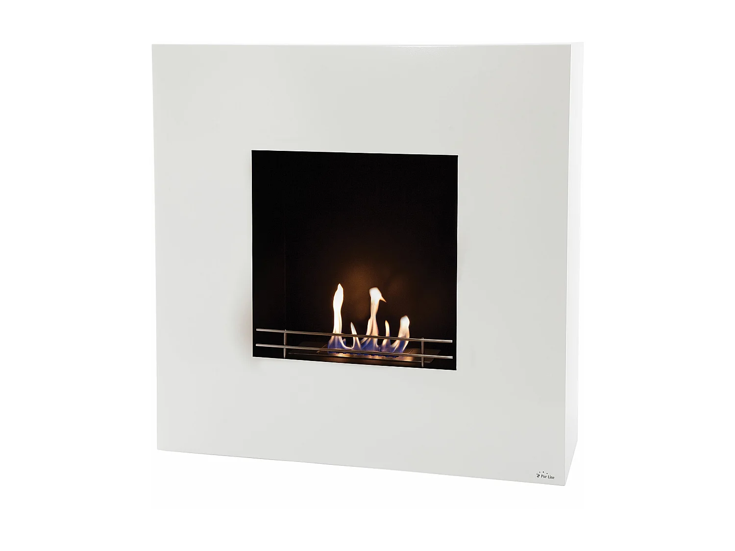 Biolareira de design quadrado de chão em aço lacado branco