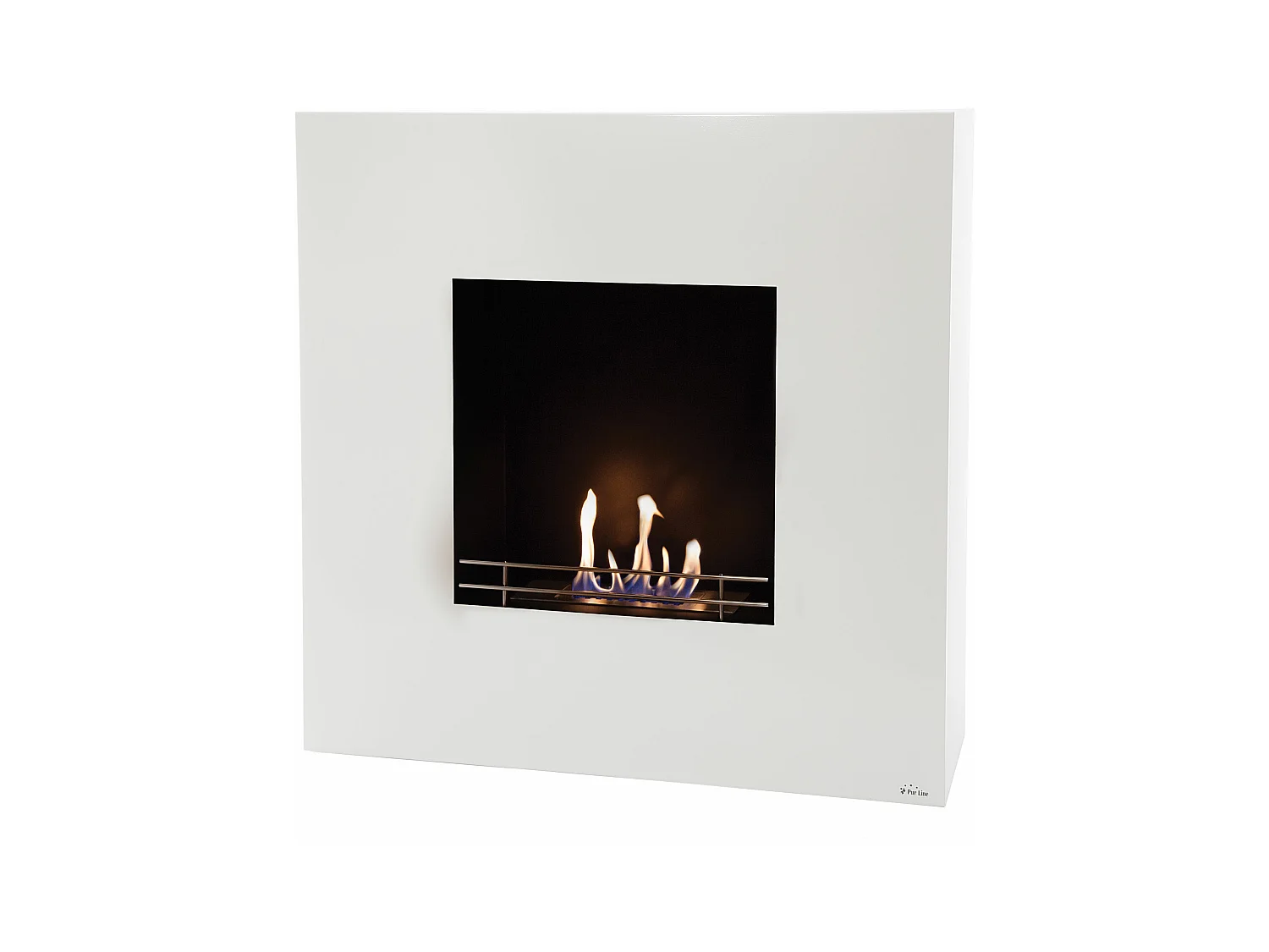 Biolareira de design quadrado de chão em aço lacado branco