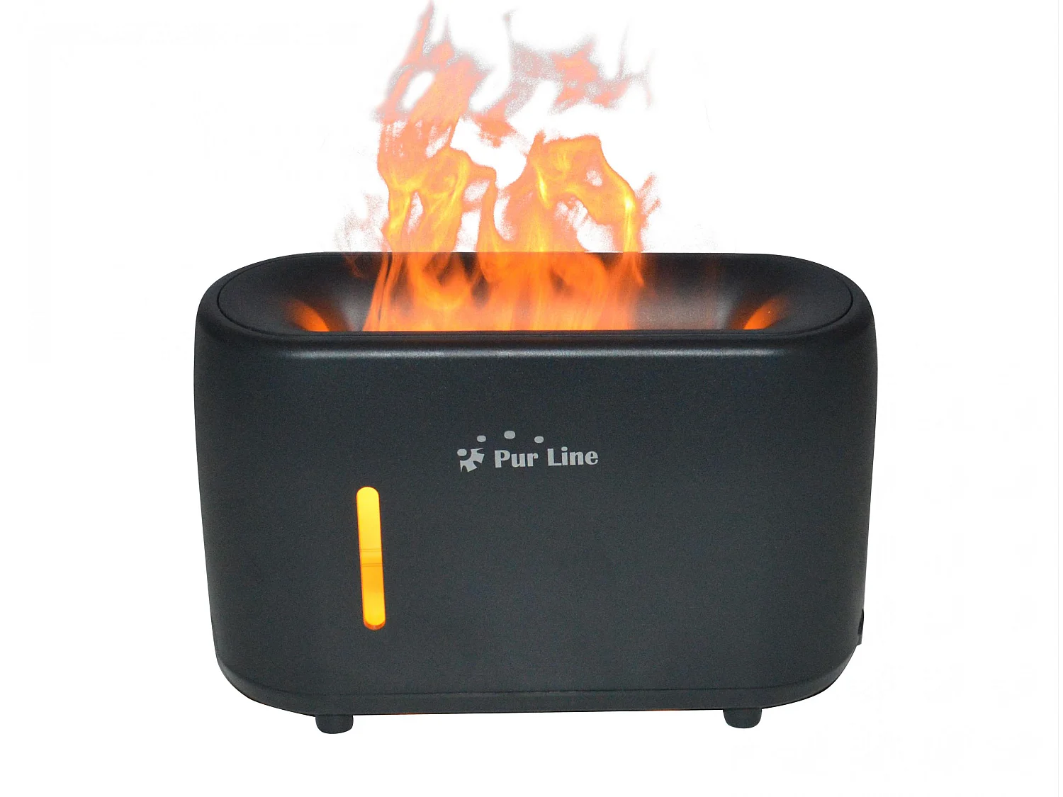 Diffuseur d'arômes à ultrasons avec effet de flamme en noir