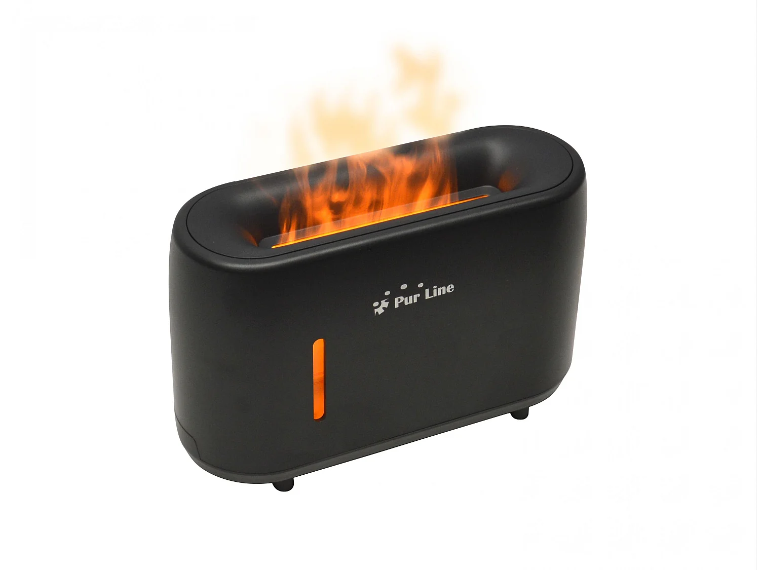 Diffuseur d'arômes à ultrasons avec effet de flamme en noir