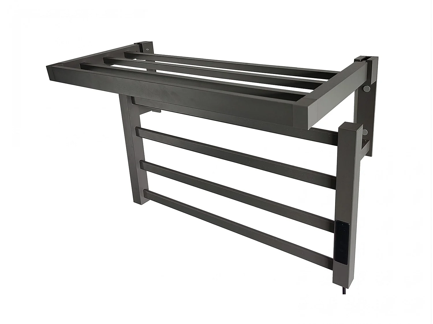 Sèche-serviettes électrique avec étagère gris anthracite 55W