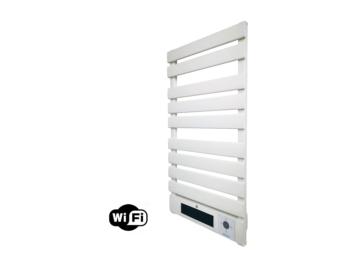 Elektrisch handdoekrek 1500W in aluminium, wit, LED-display en WiFi-bediening