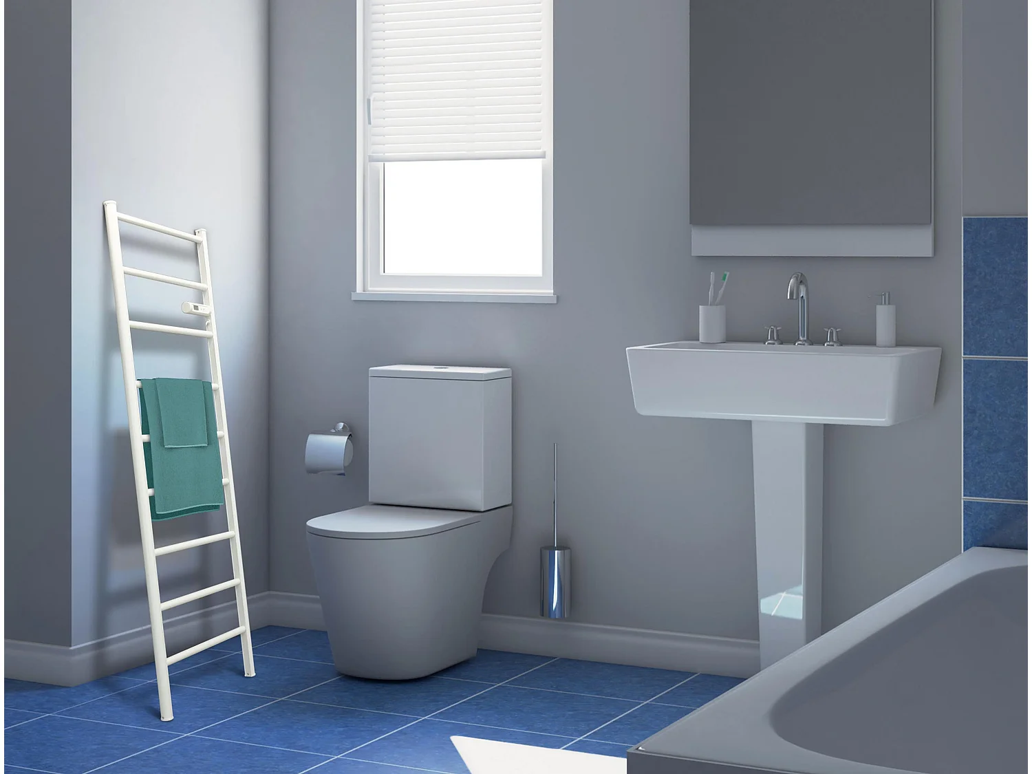 Portasciugamani elettrico alto a forma di scala