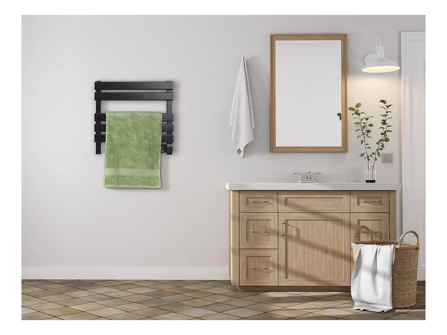 Toallero eléctrico compacto negro 100W