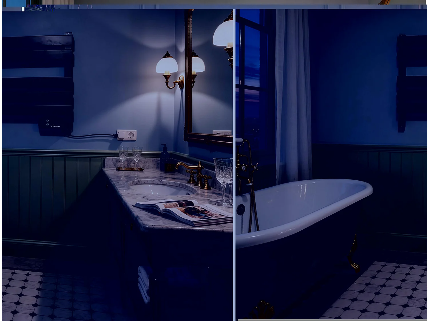 Sèche-serviettes électrique compact noir 100W