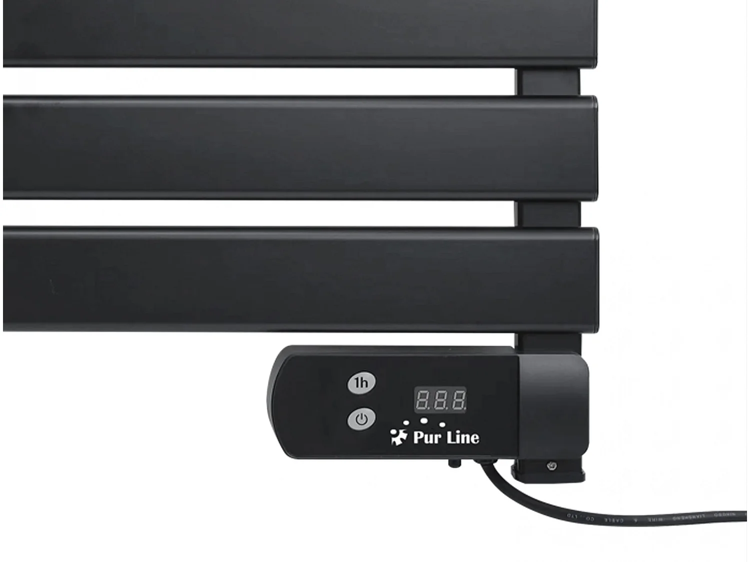 Toalheiro eléctrico compacto preto 100W