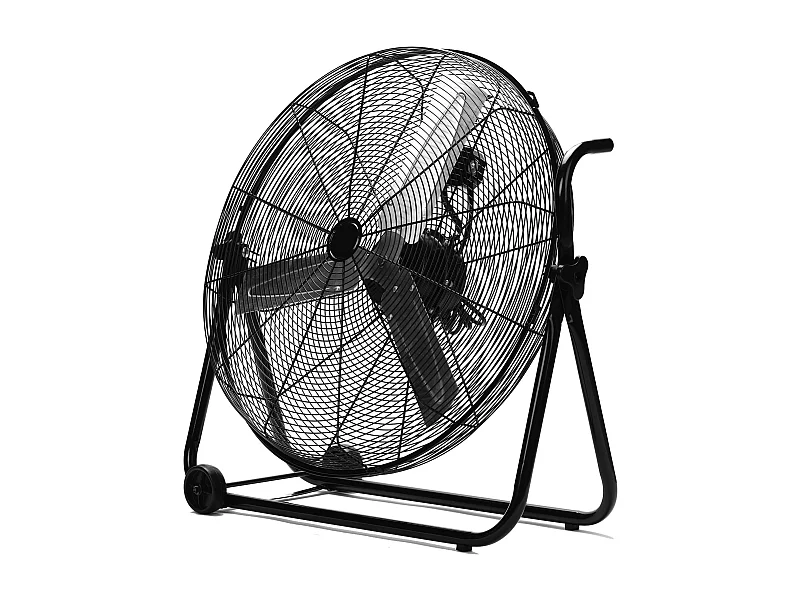 Ventilador industrial de alumínio de 160 W com 3 velocidades e rodas