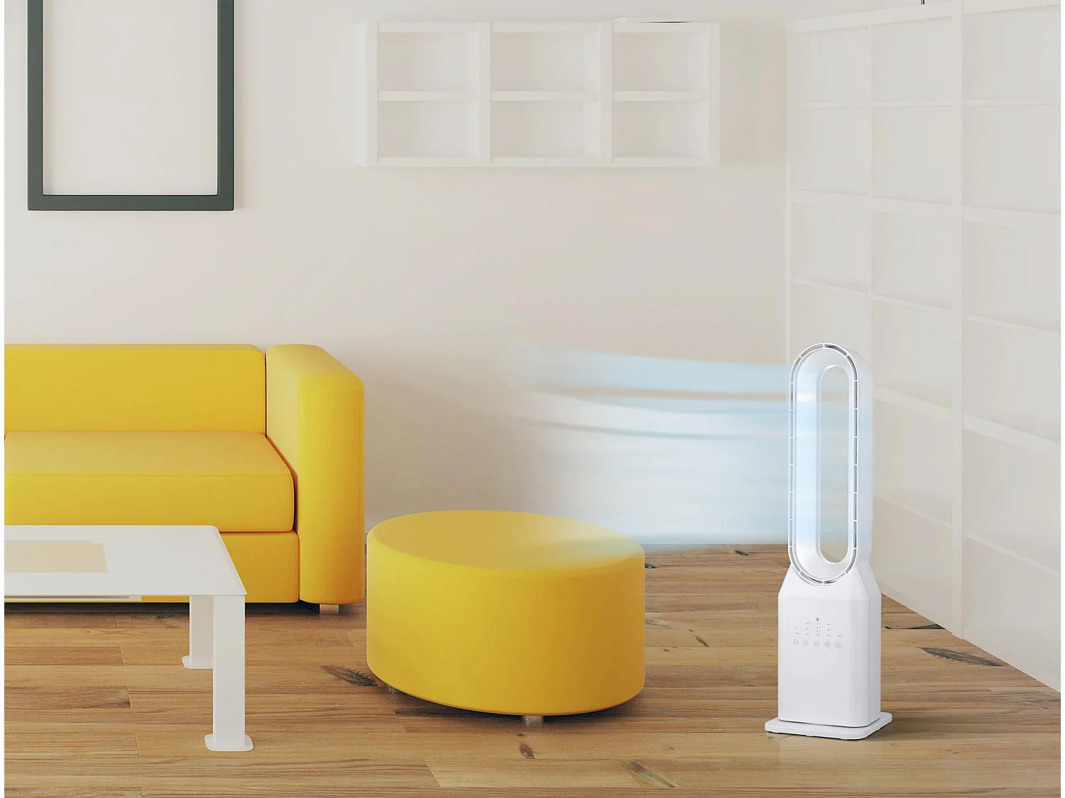 Ventilateur colonne sans pales à 3 vitesses et à oscillation automatique