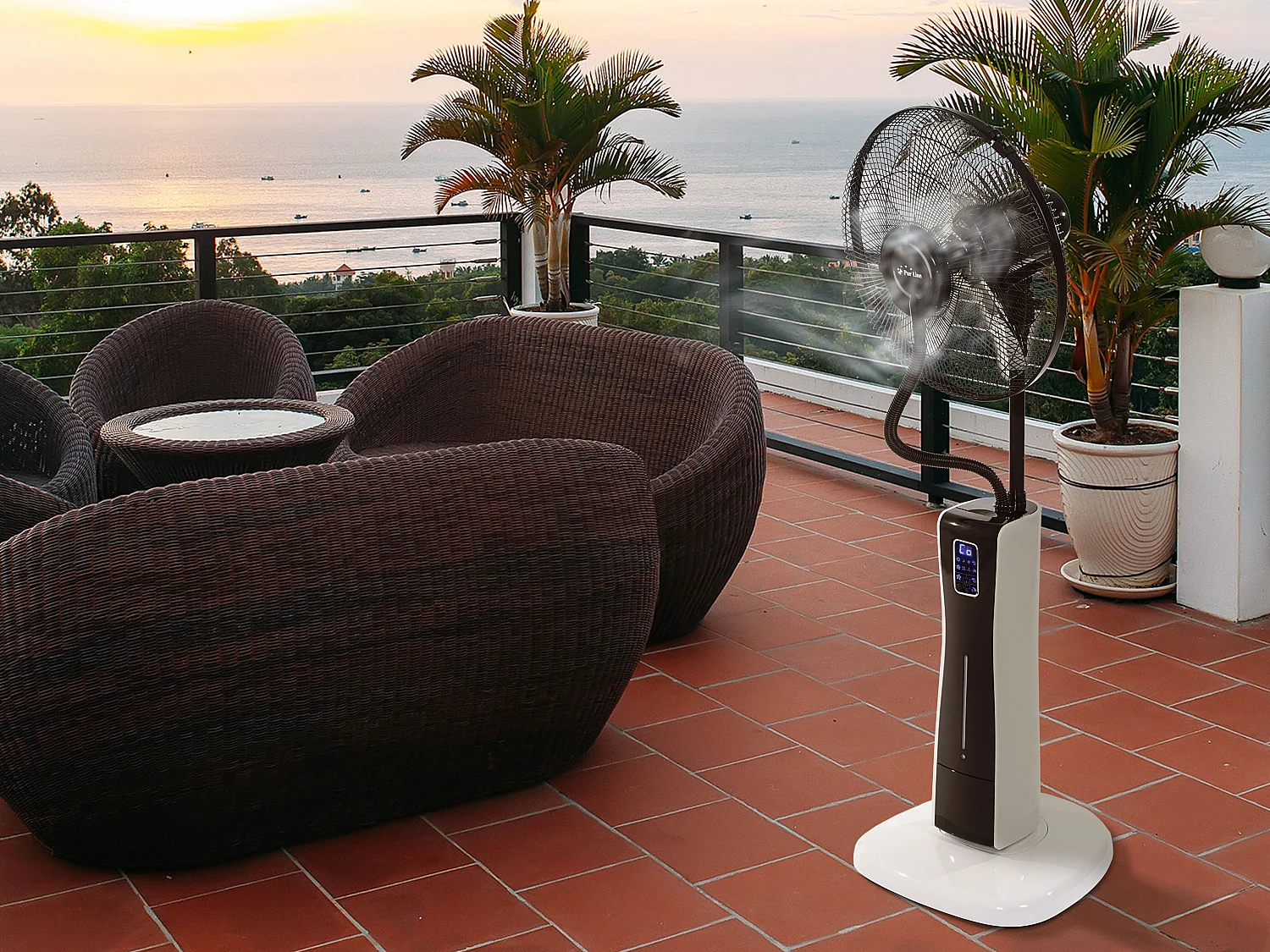 Ventilateur brumisateur à 3 vitesses avec télécommande