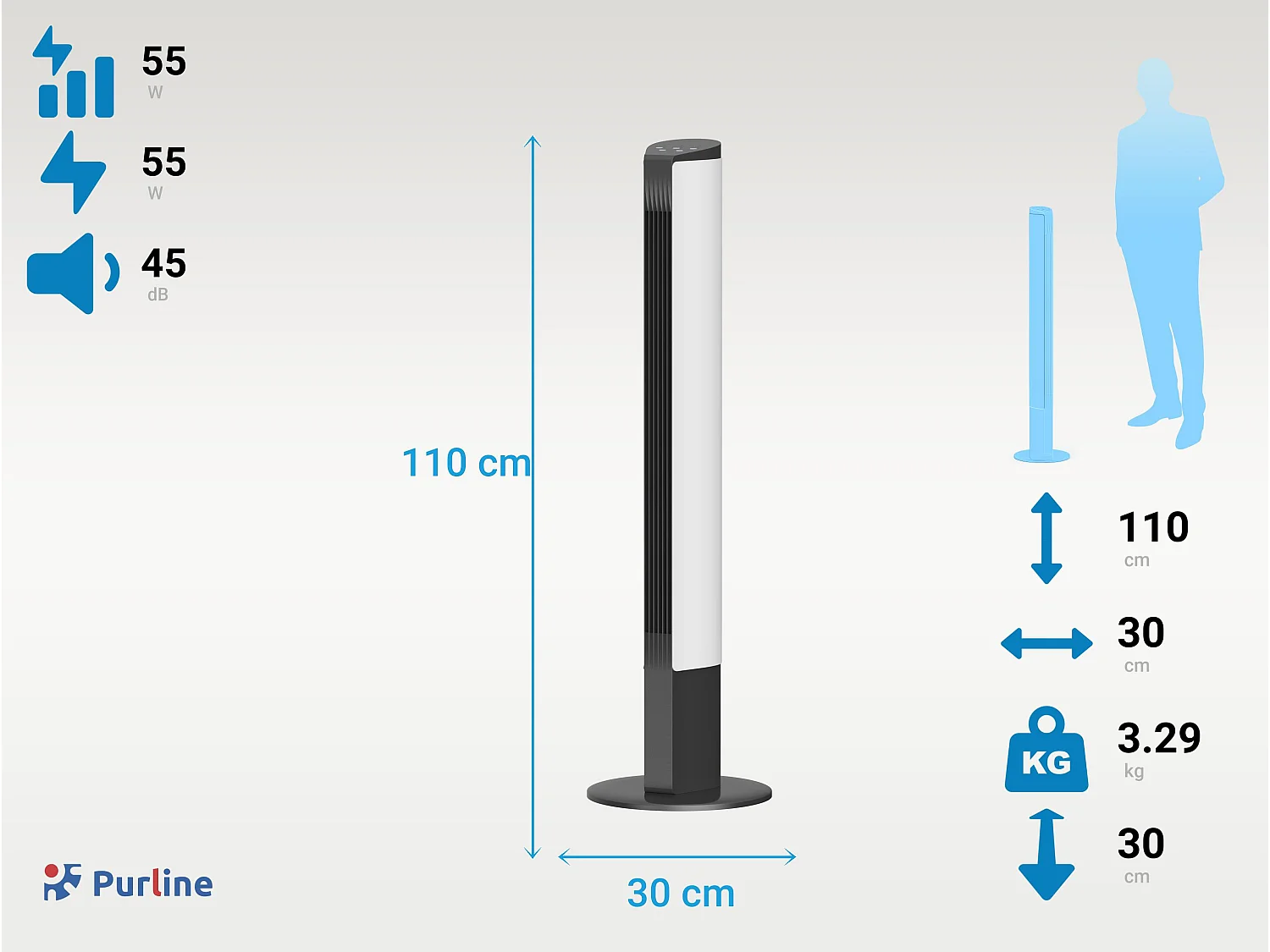 Ventilateur colonne sans pales de grande hauteur