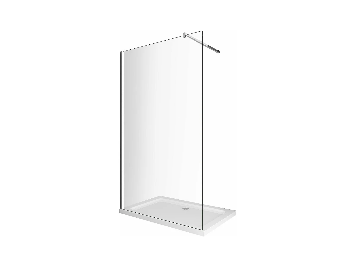 Paroi de douche de 8 mm type Walk-in H.200 – réglage 98-100 cm