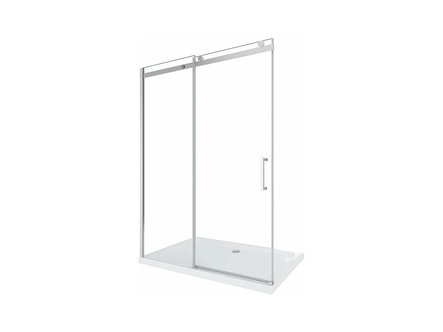 Porte de douche de 8 mm pour installation en niche H.190 avec ouverture coulissante et rèversible – 150 cm