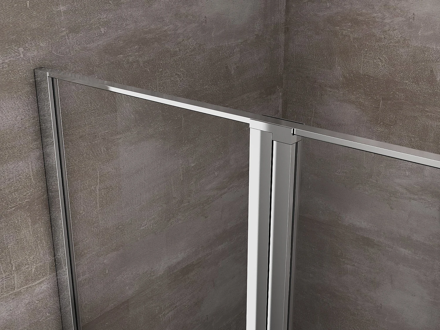 Porte de douche de 6 mm avec un petite paroi et une porte à battant dans la même ligne – 137-140 cm