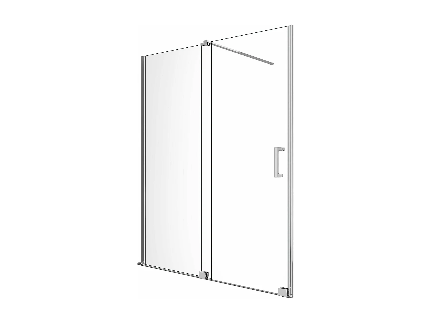 Porte pour installation en niche type Walk-In coulissante H 200, cadre chromé réversible Cm.170 réglable 166-170 cm