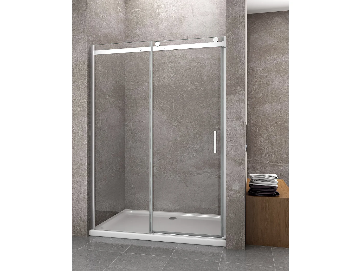 Porta doccia vetro 8 mm per installazione in nicchia Altezza 190 cm installazione reversibile cm 130 (regolabile 128-130,5)