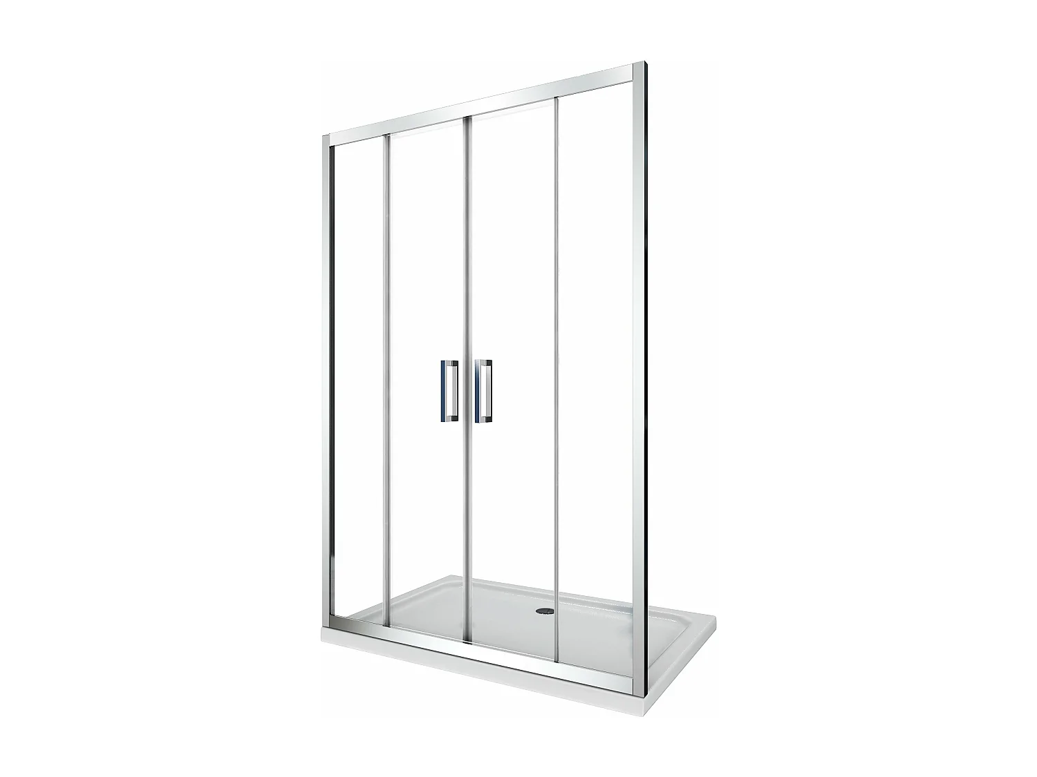 Porta doccia vetro 6 mm con apertura centrale a 4 ante per installazione in nicchia Altezza 190 cm 143-148