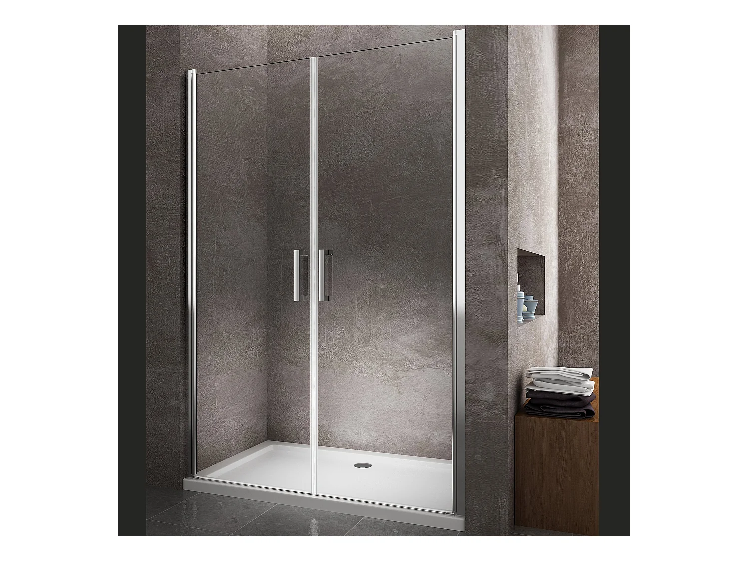 Box Doccia Doppio Battente In Linea Vetro Temperato 8 mm Easy-Clean 148,5-152,5 H 200 cm