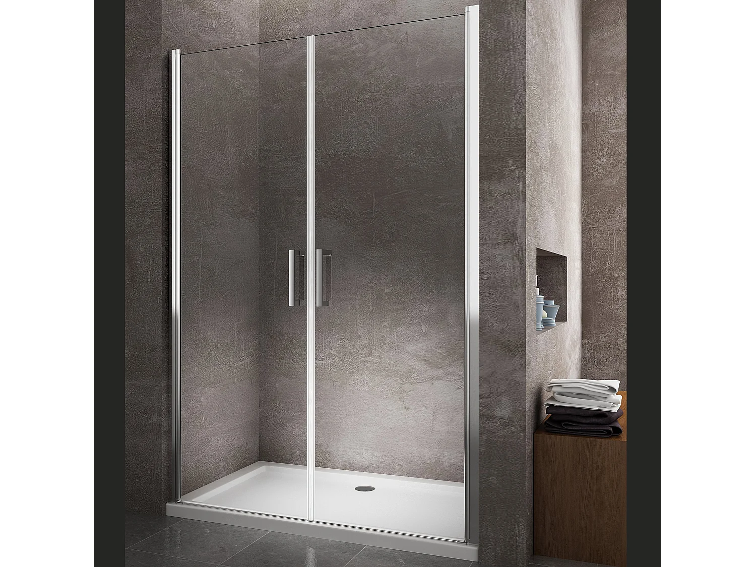 Box Doccia Doppio Battente In Linea Vetro Temperato 8 mm Easy-Clean 148,5-152,5 H 200 cm