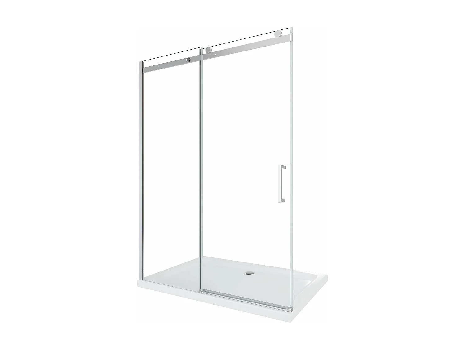 Porta doccia vetro 8 mm per installazione in nicchia Altezza 190 cm installazione reversibile cm 170 (regolabile 168-160,5)