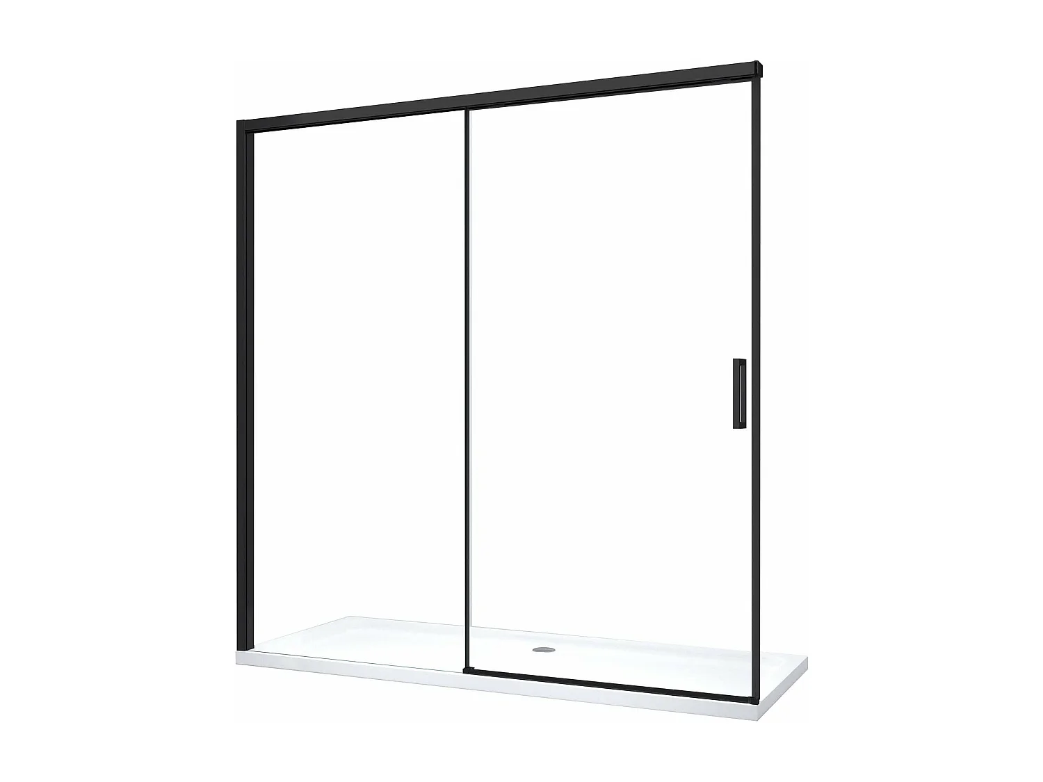 Porte de douche pour installation en niche avec fermeture douce Soft Close H 200, cadre en noir mat 8 mm Cm 120 (117-120)