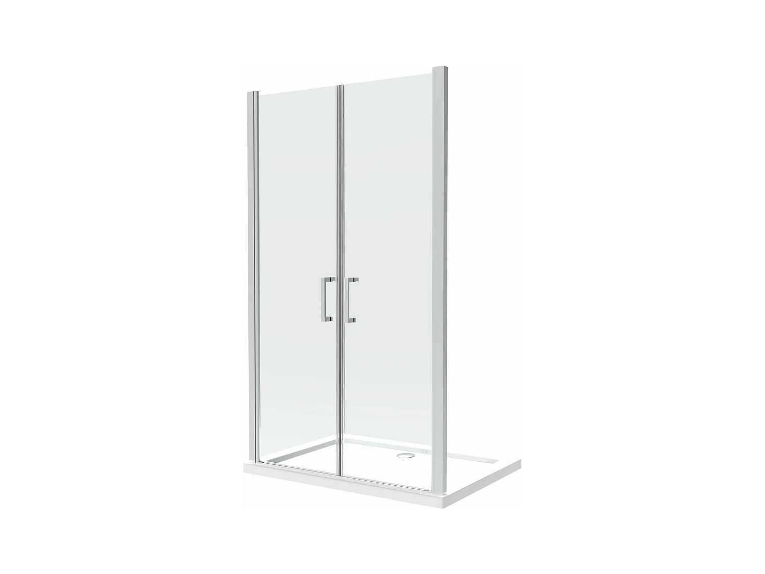 Porte de douche de 8 mm double vantail réversible sur la même ligne  H.200 –  138,5-142,5 cm