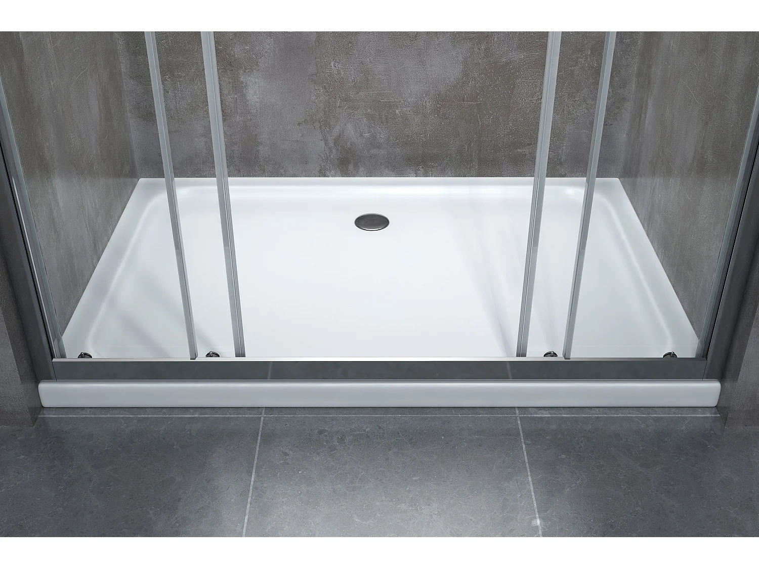 Porta doccia vetro 6 mm con apertura centrale a 4 ante per installazione in nicchia Altezza 190 cm 173-178