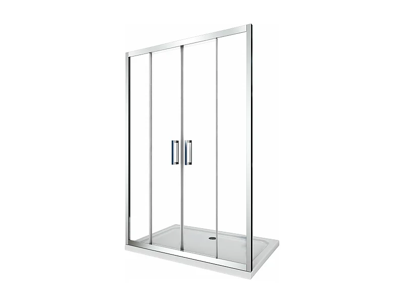 Porte de douche de 6 mm pour installation en niche avec quatre portes et ouverture centrale H.190 -  158-163