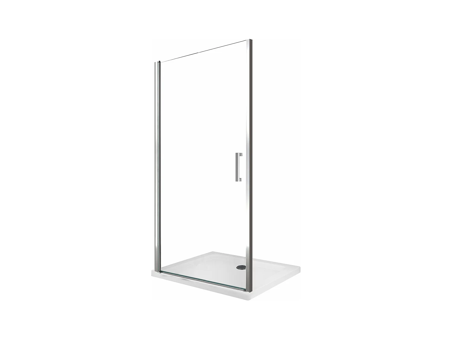 Porte de douche de 8 mm à battant pour installation en niche H.200 réversible – 79-83 cm