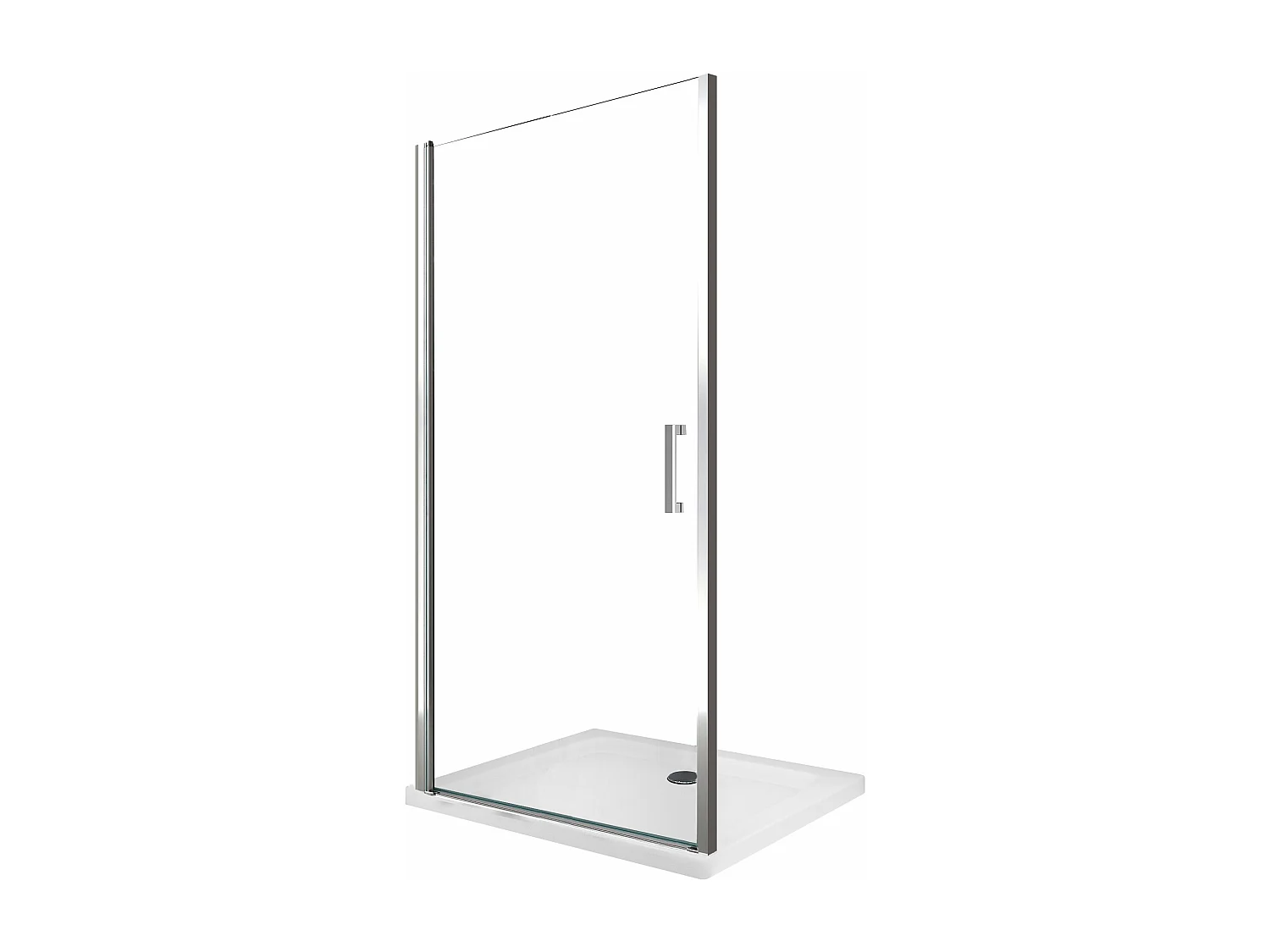 Porte de douche de 8 mm à battant pour installation en niche H.200 réversible – 79-83 cm