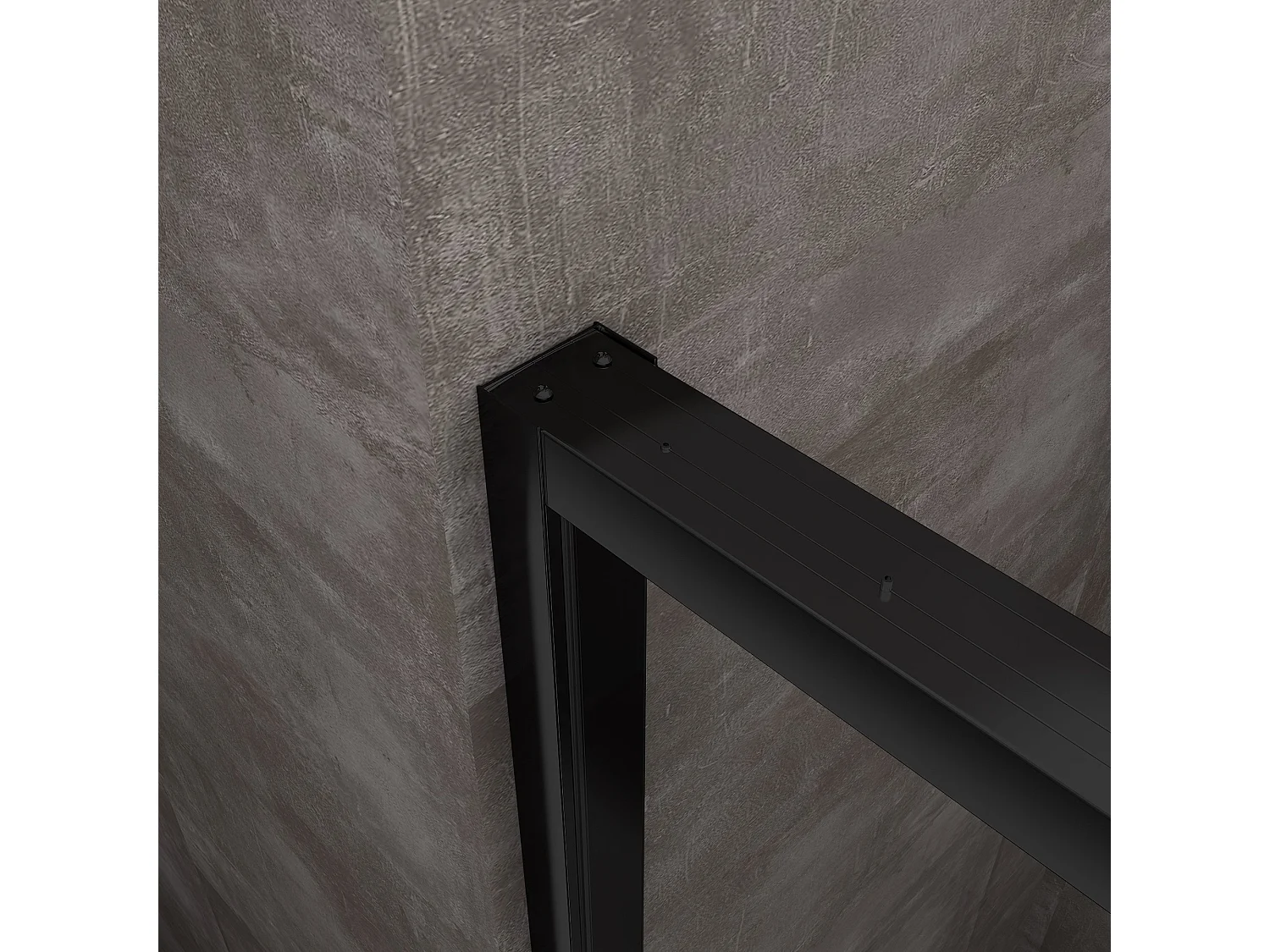 Porte de douche pour installation en niche avec fermeture douce Soft Close H 200, cadre en noir mat 8 mm Cm 160 (157-160)