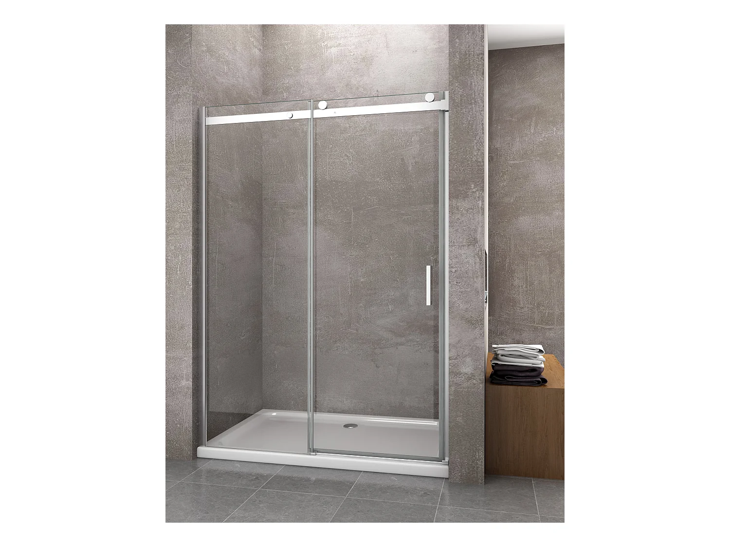 Porte de douche de 8 mm pour installation en niche H.190 avec ouverture coulissante et rèversible – 200 cm