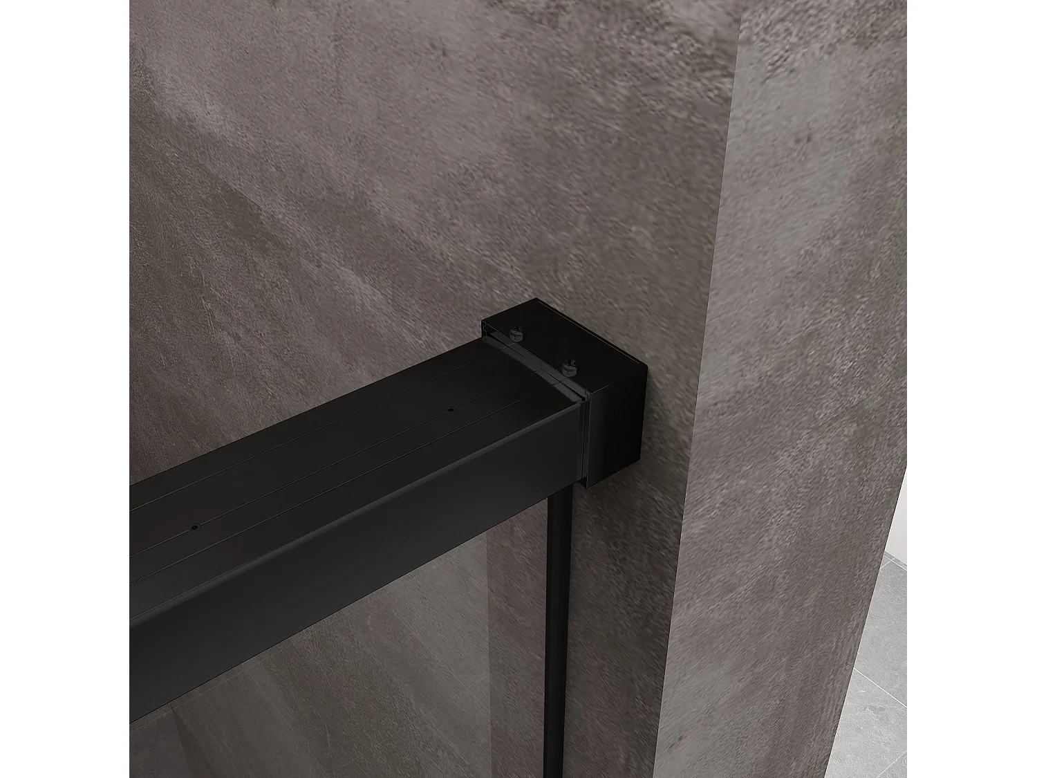 Porte de douche pour installation en niche avec fermeture douce Soft Close H 200, cadre en noir mat 8 mm Cm 140 (137-140)