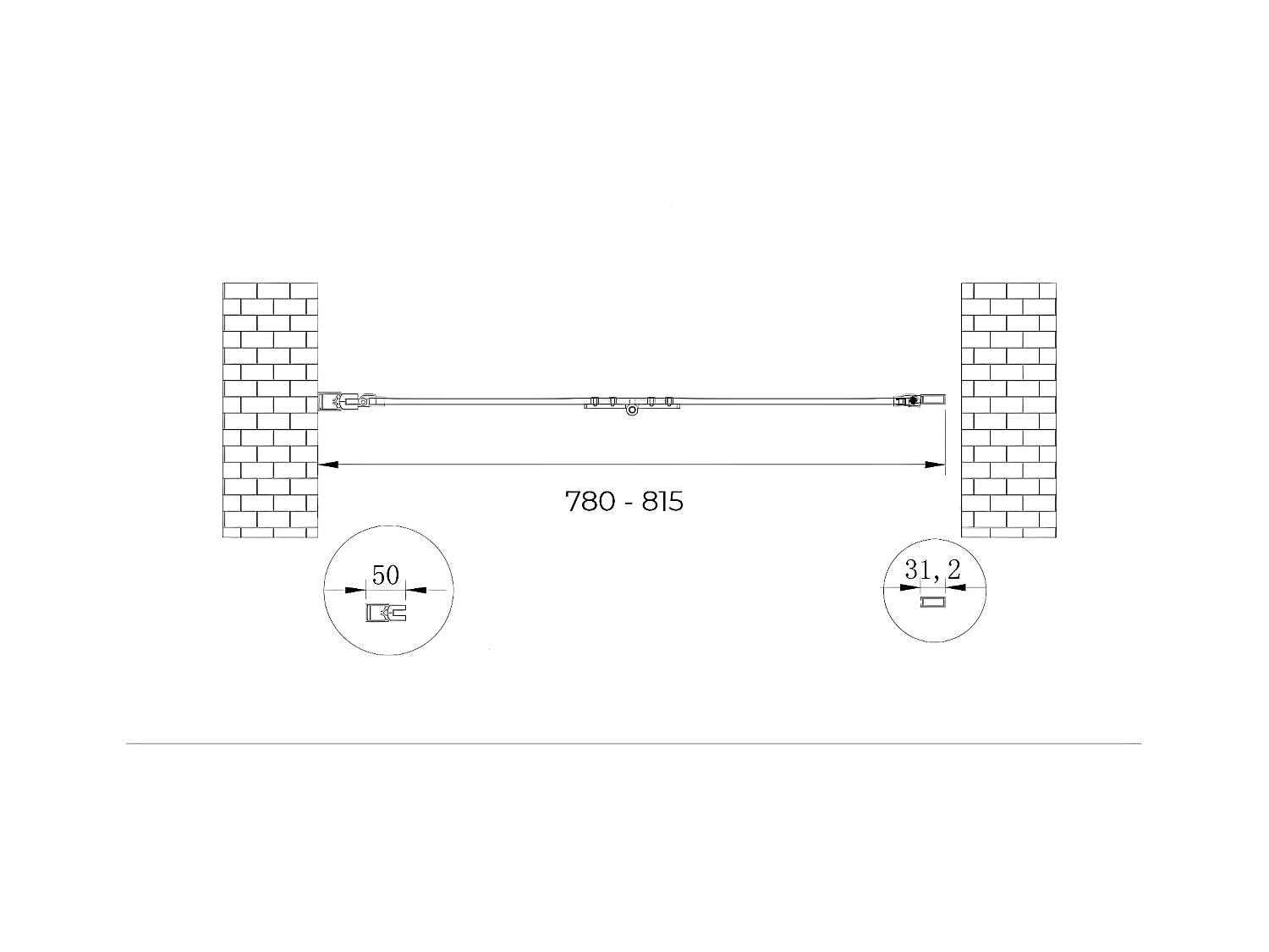 Porte de douche 6 mm pliante pour installation en niche - 78-81,5
