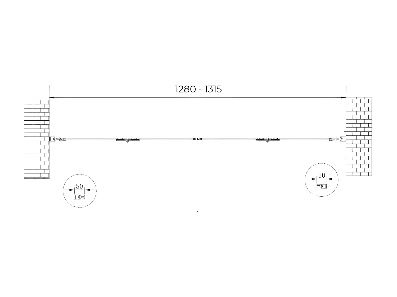 Porte de douche pliante avec ouverture à quatre porte H 190 - 128-131,5 cm