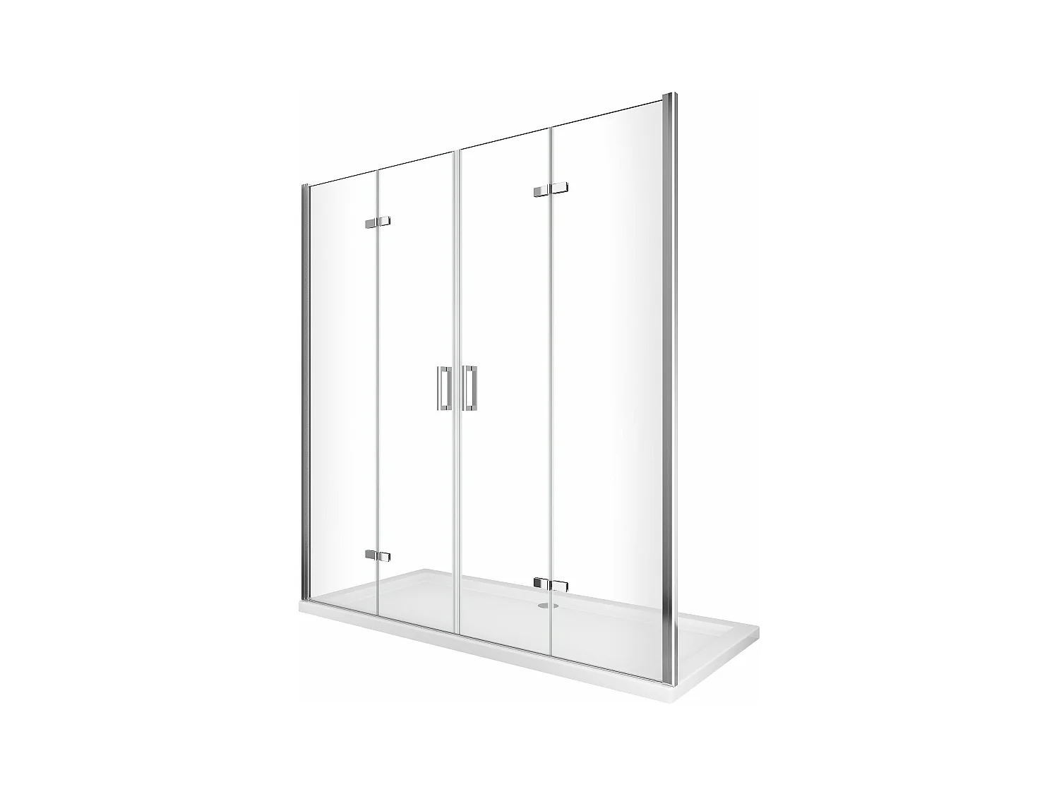 Porte de douche pliante avec ouverture à quatre porte H 190 - 108-111,5 cm