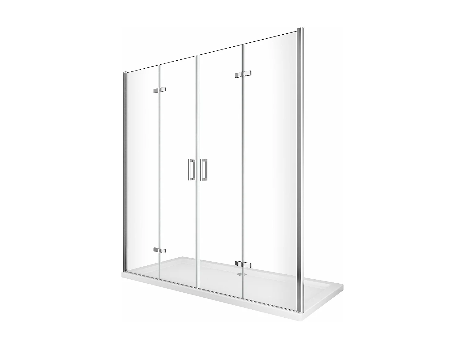 Porte de douche pliante avec ouverture à quatre porte H 190 - 138-141,5 cm